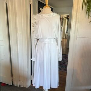 True Vintage Adolph Schuman for Lilli Ann White Dress with Floral Details